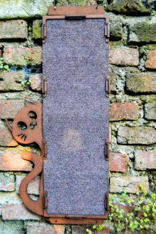 Rascador de gatos para pared en madera y fieltro, rascador para gatos, rascador para amurar, rascador diferente, cuidado de gatos