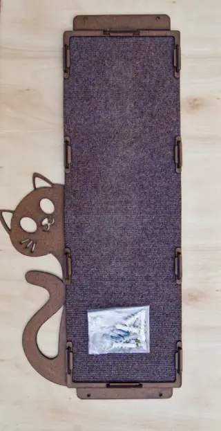 Rascador de gatos para pared en madera y fieltro, rascador para gatos, rascador para amurar, rascador diferente, cuidado de gatos
