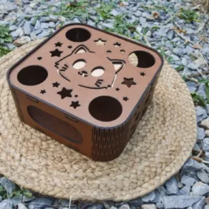 Juguete Interactivo Para Gatos Caja De Rompecabezas Madera