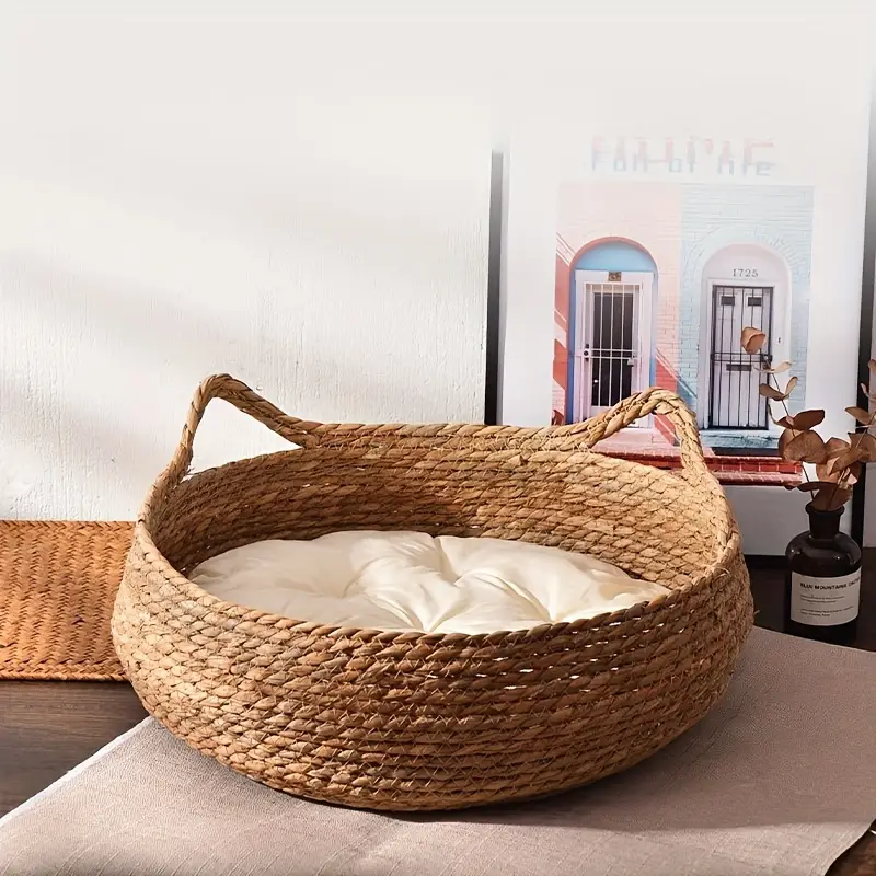 Cama para Gatos en Ratan con orejitas - Imagen 2