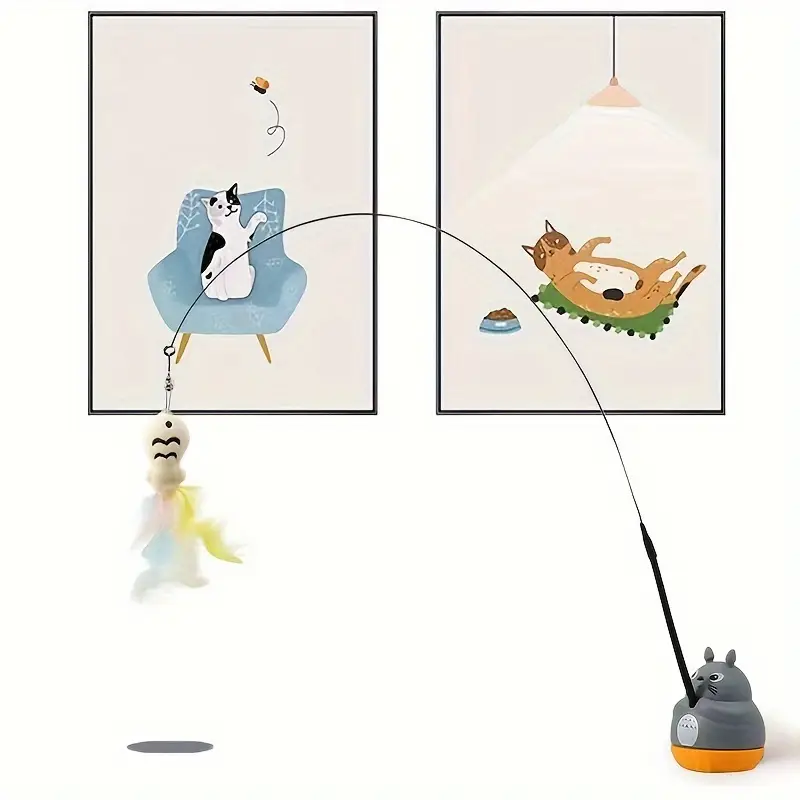 Pluma Interactiva para Gatos, los mejores juguetes para gatos, tienda de gatos uruguay, boutique para gatos